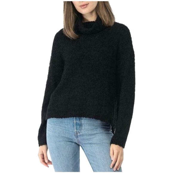 NEW Bobeau Popcorn Black Turtleneck Sweater Size Medium - Picture 1 of 13